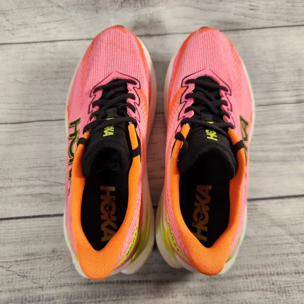 Hoka Mach X 3 Womens Size 8 B Running Shoes Pink Orange Lime 1168721
